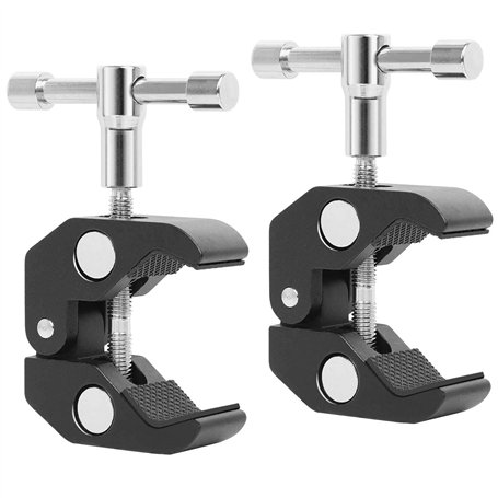 2x Pince crabe - Support de montage - Clip de support de panneau mural de bureau Filetage professionnel 1/4" et 3/8" - Support d