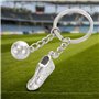 TRXES Silver Porte-clés Chaussure de Football et Ballon de Football - Porte-clés Accessoire Coupe du Monde de Football pour Homm