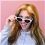 TRIXES Lunettes de soleil rétro blanches œil de chat – Lunettes fantaisie pour femmes – Accessoire Halloween – Style vintage