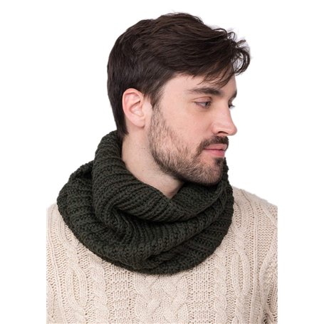 likemary Snood Homme – Tour de Cou & Cache Cou en Laine Mérinos – Écharpe Tubulaire Fait Main – Cadeau Éthique et Chaleureux Cam