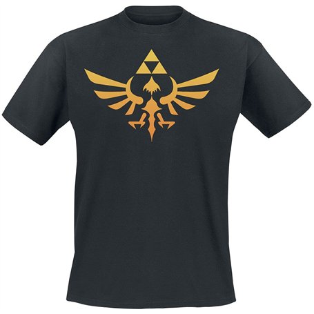 THE LEGEND OF ZELDA T Shirt à Manches Courtes Hyrule Logo Noir Unisexe