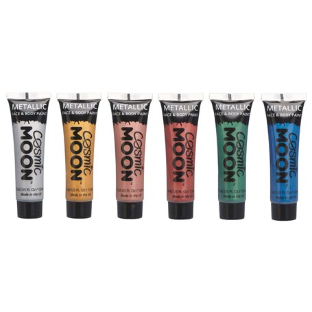 Cosmic Moon - Peinture de maquillage métallique pour le visage et le corps - 12ml - Créez des motifs de maquillage métallique fa