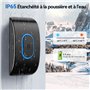 TECKNET Sonnette sans Fil Exterieur Etanche avec 3 Récepteurs, IP65 Etanche Carillon, Portée de 400M, 60 Mélodies et 5 Niveaux V