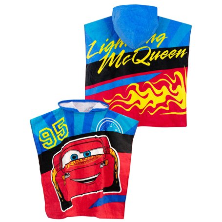 Disney Serviette Poncho Garçon Cars Rouge Taille Unique