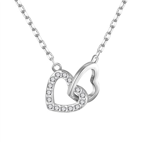 Philip Jones Collier à maillons en forme de cœur créé avec des cristaux Zircondia®