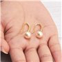 Philip Jones Boucles d'oreilles pendantes plaquées or avec perles créées avec des cristaux Zircondia®, Perle de coquillage, Perl