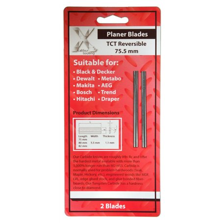 Lames de raboteuse d’outillage Xcalibur Compatible avec Black & Decker DN750 SR600 BD750 Lames de raboteuse en carbure 1 paire