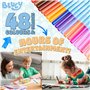 BlueY Feutres de Coloriage pour Enfants - Lot de 48 Feutres Enfant Lavables Non Toxiques Idée Cadeau Garcon Fille