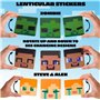 Minecraft Gommettes Autocollantes Enfant Lot de 5 Stickers 3D Lenticulaires Autocollants Ordinateur Portable Cahier Creeper Cade