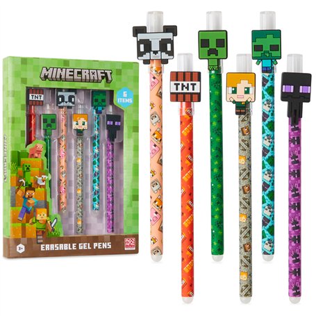 Minecraft Ensemble de Stylos Gel Effaçables