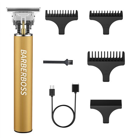 BarberBoss Tondeuse à barbe pour homme – Tondeuse électrique professionnelle rechargeable avec lames en acier inoxydable