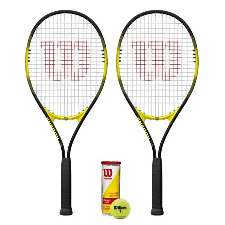 Wilson Energy XL Ensemble de raquettes de tennis avec 2 raquettes et balles de championnat
