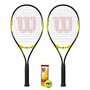 Wilson Energy XL Ensemble de raquettes de tennis avec 2 raquettes et balles de championnat