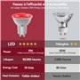 BrightWish Lot de 4 ampoules LED GU10 rouges 5 W non dimmable - Remplacement halogène GU10 pour éclairage décoratif et paysage
