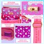 Hello Kitty Sac à Main Sac Bandoulière Fille Ado avec Kuromi Pochette Zippée Porte Monnaie Sangle Réglable Cadeau pour Elle