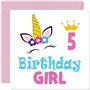 Stuff4 Carte d'anniversaire 5 ans pour fille – Carte d'anniversaire licorne – Carte d'anniversaire pour fille de 5 ans