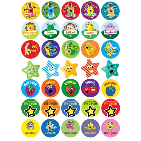 SuperStickers Scratch 'n' Sniff Smelly Lot de 350 autocollants de récompense avec plusieurs messages