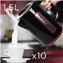 Duronic EK30 BK Bouilloire électrique de 3000W | Température réglable 40° 60° 80° 100° | 1,5L avec filtre anticalcaire | Niveau