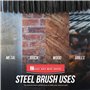 Grande brosse métallique | Brosse métallique robuste pour enlever la rouille, la maçonnerie et le retrait de la peinture | Acier