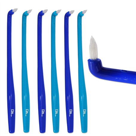 6x Brosse à dents interspace fine ~ Brosses bleues pour appareils orthodontiques et bridges