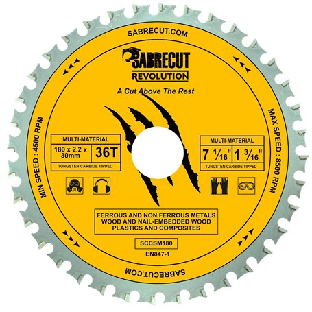1 lame de scie circulaire SabreCut SCCSM180_36 180 mm 36T x 30 mm 25