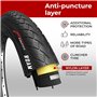 Fincci Velo Pneus 700 x35c avec 2x Chambre a Air Presta 37-622 - Paire Pliable Tire 28 x 1.35 Pouces avec Protection Anti Crevai