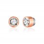 Boucles d'oreilles magnétiques à clip de 6 mm plaquées or rose créées avec des cristaux Zircondia®