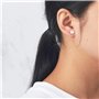 Boucles d'oreilles à clip aimantées rondes plaquées argent créées avec des cristaux Zircondia®