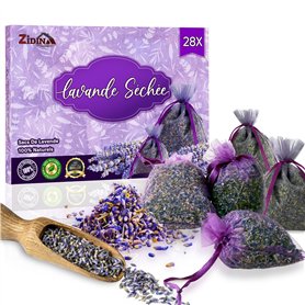 ZIDINA 28 Sachets de Lavande Séchée pour Maison, et Voiture – Sachet Lavande Armoire, Désodorisant Naturel et Antimites Vetement ZIDINA 28 Sachets de Lavande Séchée pour Maison