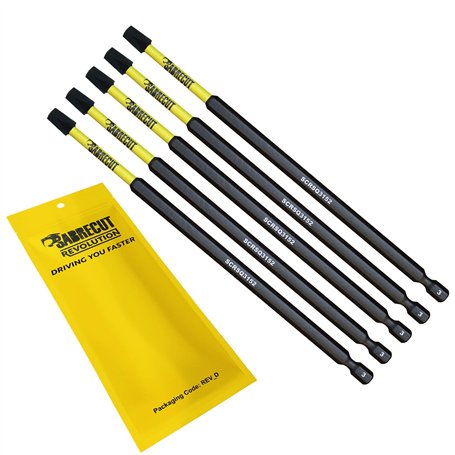 5 x SabreCut SCRSQ3152_5 Jeu d'embouts de tournevis à percussion carrée magnétique SQ3 152 mm à extrémité unique compatible avec