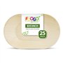 FOOGO Green 25 Plateaux de Service Jetables Feuille de Palmier