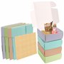 Kurtzy Lot de 20 Boite Cadeau Carrée - Boite Papier Kraft 12 x 12 x 5 cm - 4 Couleurs - Boite Carton Emballage Cadeau avec Couve