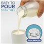 HEFTMAN Lot de 6 mini bouteilles de lait en verre avec couvercles - Vides - 250 ml - Avec couvercles vichy rouges - Pour boisson
