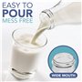 HEFTMAN Lot de 6 bouteilles de lait en verre avec couvercles – 1 litre vides hermétiques avec couvercles vichy rouges pour boiss
