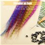 Extensions de Cheveux Colorés, Kit D’extensions de Cheveux Synthétiques de 45 cm avec 20 Multicolores Plumes de Couleurs Mélangé