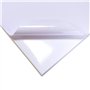 Lot de 10 feuilles pour impression LASER en papier VINYLE (PVC) blanc imperméable, format A4. Feuilles de papier adhésif autocol