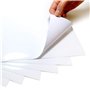 Lot de 10 feuilles pour impression LASER en papier VINYLE (PVC) blanc imperméable, format A4. Feuilles de papier adhésif autocol