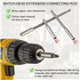 Ensemble de 3 rallonges pour perceuse avec tige hexagonale magnétique - Pour vis et écrous - Support extensible pour visseuse et