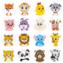 2 Rouleaux Stickers Animaux Ronds,1000pcs 2.5cm Autocollants de Récompense et Motivation,Autocollants d'Etiquette Self-Adhesive 