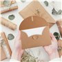 Anseom 50Pcs Enveloppes en Papier Kraft Enveloppe Cadeau Enveloppe de Carte Cadeau avec Coeur Fermoir 17.5X11cm Mini Enveloppe, 
