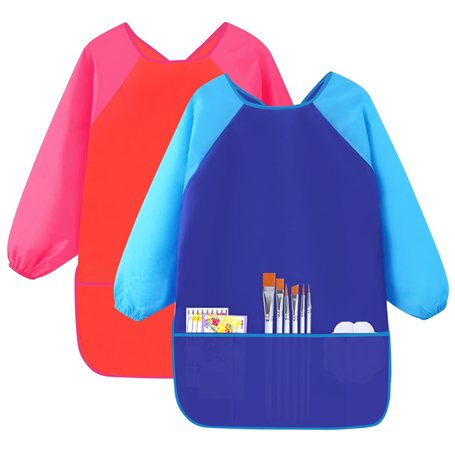 Hoxfly 2PCS Blouse Peinture Enfant 5-10 ans