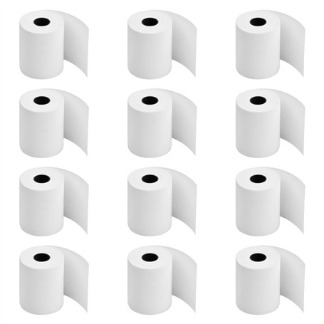 Wisebom Papier Thermique Lot de 12 Bobine Papier Thermique 57mm x 50mm x 19m Bobine Carte Bancaire Thermique Rouleaux pour Termi