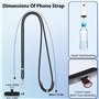 VynyQoo Cordon Telephone Portable Tour de Cou Réglable 80cm, Collier Telephone avec 2 Durable Patchs, Sangle Telephone Laniere B