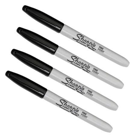 Sharpie Lot de 4 marqueurs permanents à pointe fine - Encre noire