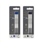 Parker Recharges pour stylo à bille | Pointe moyenne | Lot d'encre Quinkflow bleue et noire