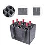 YUNYU Panier à bouteilles pour 6 bouteilles – Porte-bouteilles en feutre de qualité supérieure (24 x 16 x 16 cm), pliable et réu