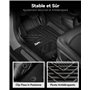 3W Kit de Tapis Voiture et Tapis Coffre pour Mini Hatch 3-Portes F56 2014-2023, Tapis de Sol en TPE antidérapant imperméable Com
