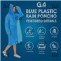 G4GADGET Poncho de pluie en plastique bleu – Imperméable et réutilisable pour adulte – Poncho d'urgence léger et portable pour h