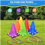 Mapille 35 Pièces Ensemble de Jeu de Lancer d'Anneau pour Enfants, Jeux de Plein Air, Course aux Oeufs et Cuillère Enfant, Jeux