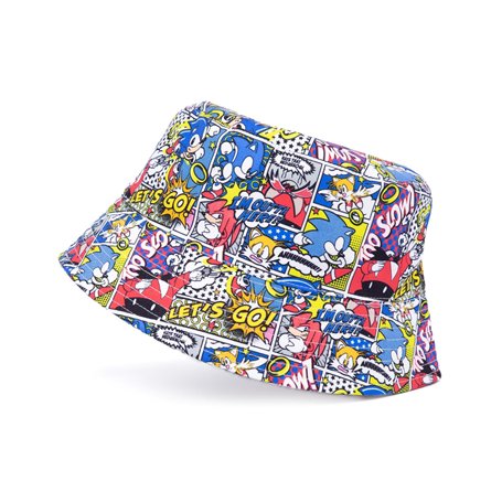 Sonic the Hedgehog Bucket Hat Adultes | Unisexe Hommes Femmes Comic Book Knuckles Doctor Eggman Villain Tails Caractères Sun Cap